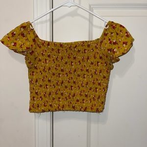 off the shoulder crop top.